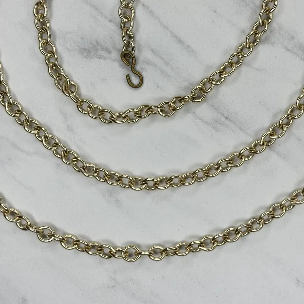 Gold Tone Rolo Chain Belt Extra Long One Size (OS) ✨